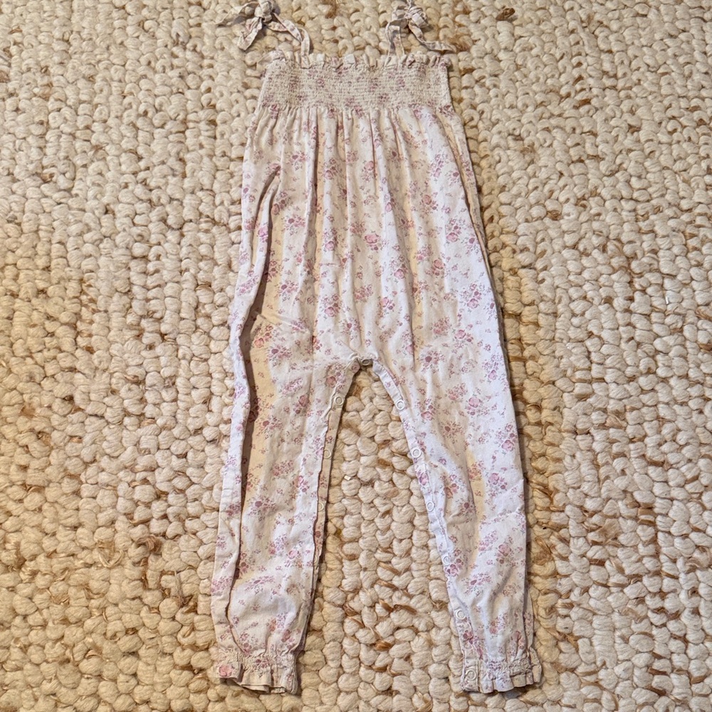 Jamie Kay Floral Print Jumpsuit with Ruffle Straps